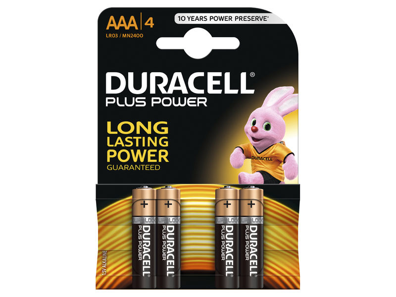 DURACELL - Pilas Alcalinas Plus Power Pack 4 ud AAA LR03 Plus Power 75038387 (Ref.394018457)