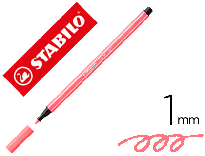 STABILO - Rotulador Pen 68 rojo fluorescente (Ref.68/040)