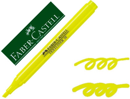 FABER CASTELL - Marcador fluorescente TEXTLINER 38. Cuerpo translúcido. Amarillo fluorescente (Ref.157707)