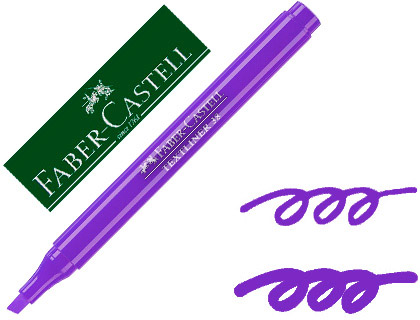FABER CASTELL - Marcador fluorescente TEXTLINER 38. Cuerpo translúcido. Violeta fluorescente (Ref.157736)