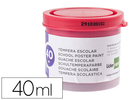 LIDERPAPEL - TEMPERA ESCOLAR 40 ML MAGENTA (Ref.TP62)