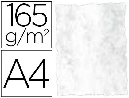 LIDERPAPEL - PAPEL COLOR PERGAMINO CON BORDES A4 165G/M2 GRIS PACK DE 25 HOJAS (Ref.PW07)
