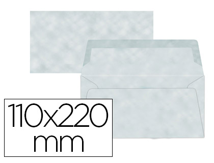 LIDERPAPEL - SOBRE AMERICANO AZUL PERGAMINO 110X220 MM 80 G/M PACK DE 9 UNIDADES (Ref.SL01)