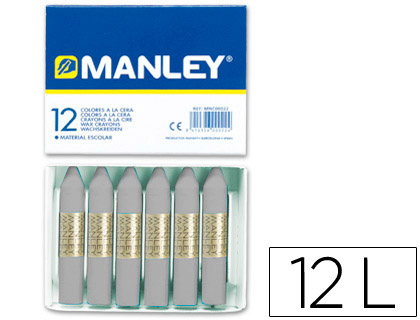 MANLEY - LAPICES CERA UNICOLOR GRIS Nº 72 CAJA DE 12 (Ref.MNC05140/N.72)
