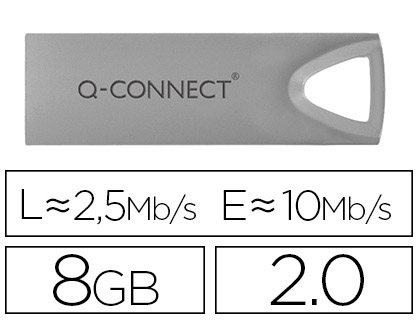 Q-CONNECT - MEMORIA USB FLASH PREMIUM 8 GB 2.0 (CANON L.P.I. 0,24€ Incluido) (Ref.KF11478)
