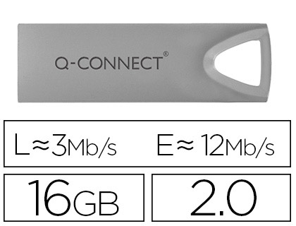 Q-CONNECT - MEMORIA USB FLASH PREMIUM 16 GB 2.0 (CANON L.P.I. 0,24€ Incluido) (Ref.KF11479)