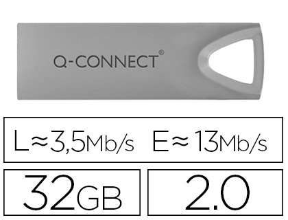 Q-CONNECT - MEMORIA USB FLASH PREMIUM 32 GB 2.0 (CANON L.P.I. 0,24€ Incluido) (Ref.KF11480)