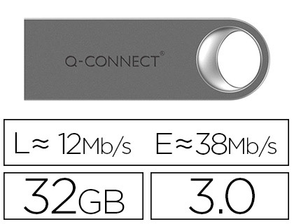 Q-CONNECT - MEMORIA USB FLASH PREMIUM 32 GB 3.0 (CANON L.P.I. 0,24€ Incluido) (Ref.KF11502)