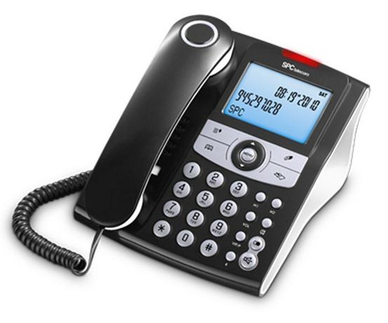 SPC TELECOM - TELEFONO SPC 3804 PANTALLA LCD MANOS LIBRES 4 TECLAS DE MEMORIA DIRECTA FUNCION RELLAMADA COLOR NEGRO (Ref.SPC3804NN)