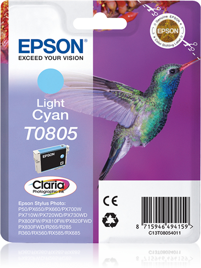 EPSON - Cartuchos Inyeccion T0805 Cyan claro (Ref.C13T08054021)