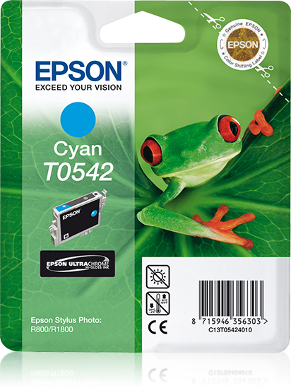 EPSON - Cartuchos Inyeccion T0542 Cyan 400pg 0 Blister + Alarma (Ref.C13T05424020)