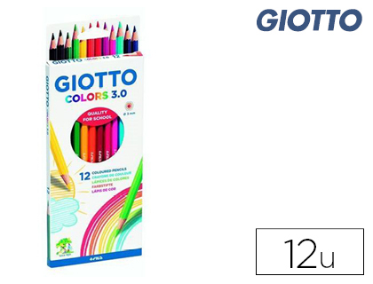 GIOTTO - Estuche 12 lápices de colores mina Ø3,0mm. Colors 3.0 (Ref.276600)