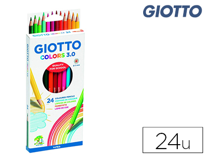 GIOTTO - Estuche 24 lápices de colores mina Ø3,0mm. Colors 3.0 (Ref.276700)