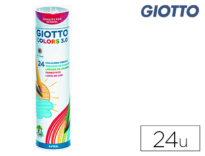 GIOTTO - Bote metálico 12 lápices de colores mina Ø3,0mm. Colors 3.0 (Ref.277000)