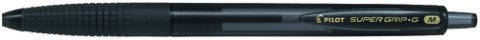 PILOT - Bolígrafo retráctil SUPER G negro Diámetro de bola 1mm. BPGG-8R-M-B (Ref.NSGGN)