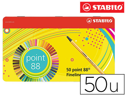 STABILO - Estuche rotuladores Point 88 50 colores surtidos (Ref.8850-6)