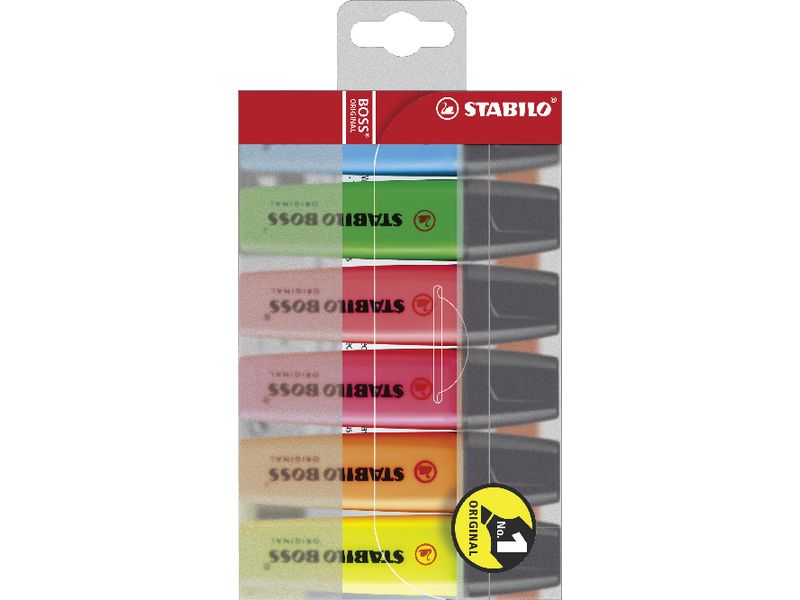 STABILO - Marcador fluorescente Boss Original Estuche 6 ud Trazo 2-5mm Colores surtidos BOSS (Ref.70/6)
