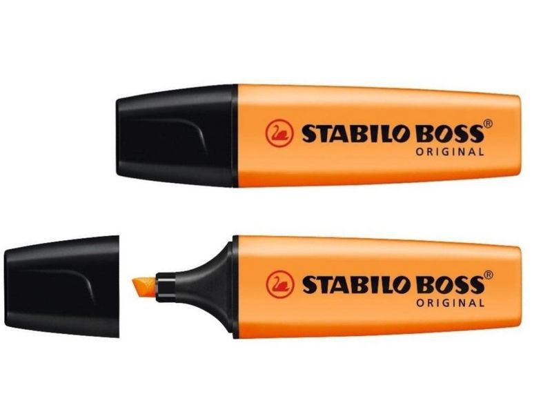 STABILO - Marcador fluorescente Boss Original Trazo 2-5mm Tinta universal a base de agua Naranja (Ref.70/54)