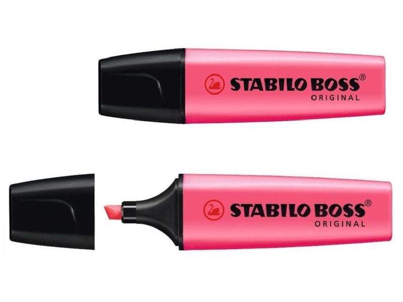 STABILO - Marcador fluorescente Boss Trazo 2-5mm Punta biselada Rosa (Ref.70/56)