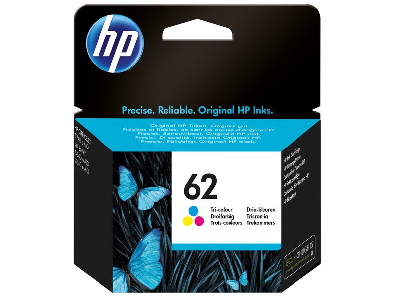 HP ( HEWLETT PACKARD ) - Cartuchos ORIGINALES Inyección De Tinta 62 Tricolor (Ref.C2P06AE#ABE)