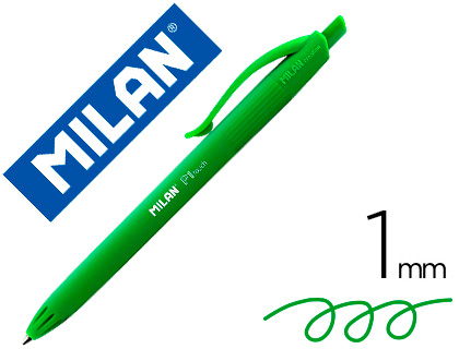 MILAN - Bolígrafo Retráctil P1 TOUCH VERDE Trazo 1mm (Ref.176513925)