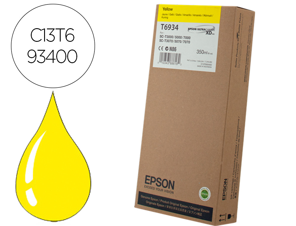 EPSON - Ink-jet gf serie sc-t amarillo 350 ml (Ref. C13T693400)
