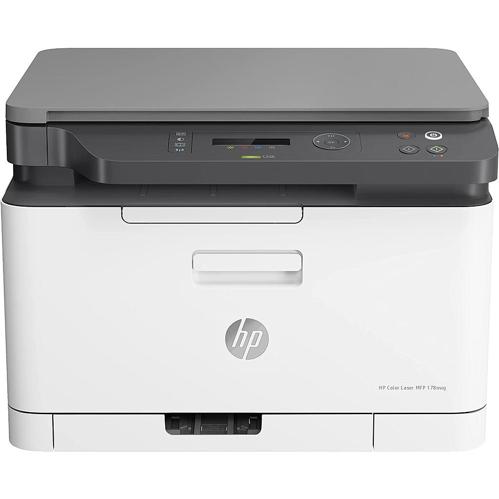 HP ( HEWLETT PACKARD ) - Equipo multifuncion color laser mfp178nw 19 ppm wifi /red escaner impresora fax bandeja de entrada 150 hojas (Ref. 4ZB96A)
