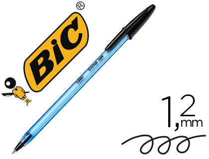 BIC - Boligrafo cristal soft negro punta de 1,2 mm (Ref. 951433)