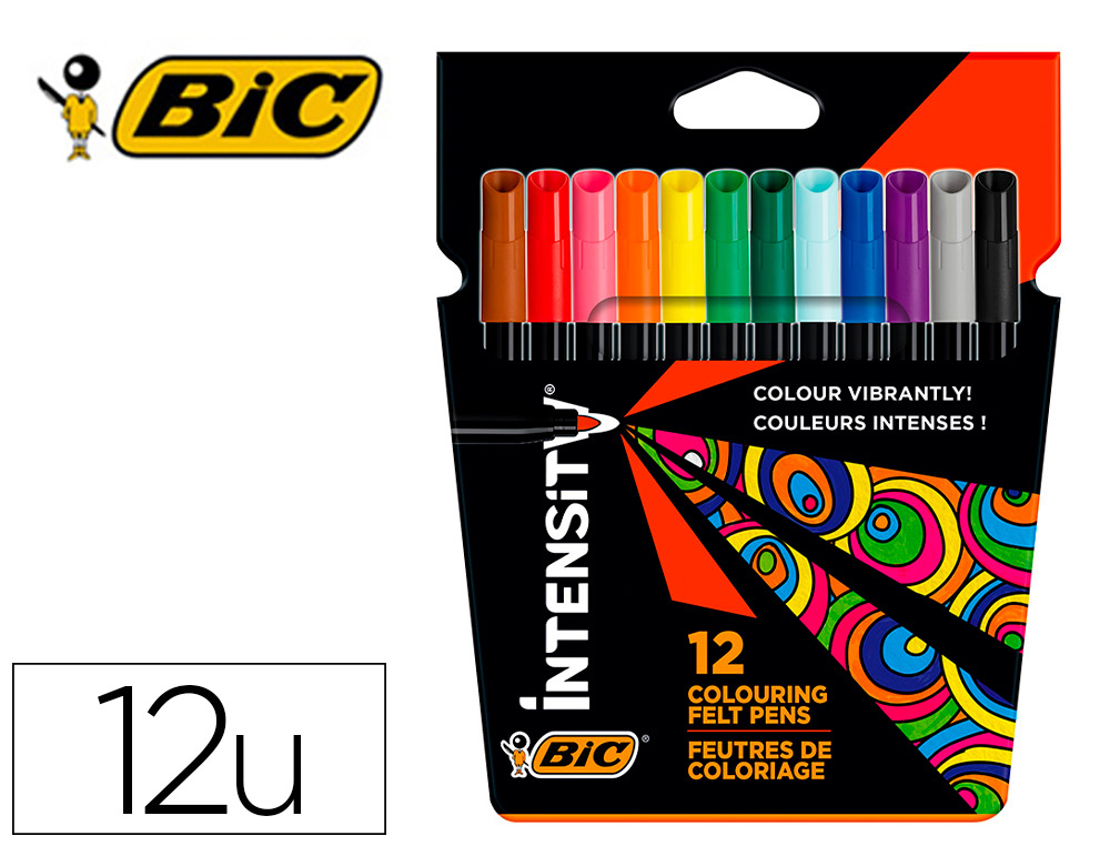 BIC - Rotulador intensity estuche de 12 colores surtidos (Ref. 978004)