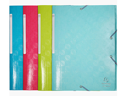 EXACOMPTA - Carpeta gomas carton 600 gr tres solapas din A4 colores surtidos (Ref. 55220E)