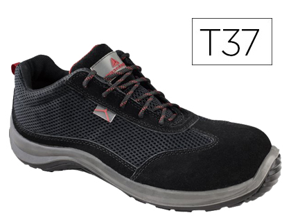 DELTAPLUS - Zapatos de seguridad asti piel de serraje afelpado suela de composite negro talla 37 (Ref. ASTISPNO37)
