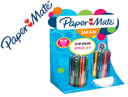 PAPER MATE - PAPERMATE - Boligrafo inkjoy retractil gel pen trazo 0,7 mm expositor de 60 unidades colores surtidos (Ref. 1959464)