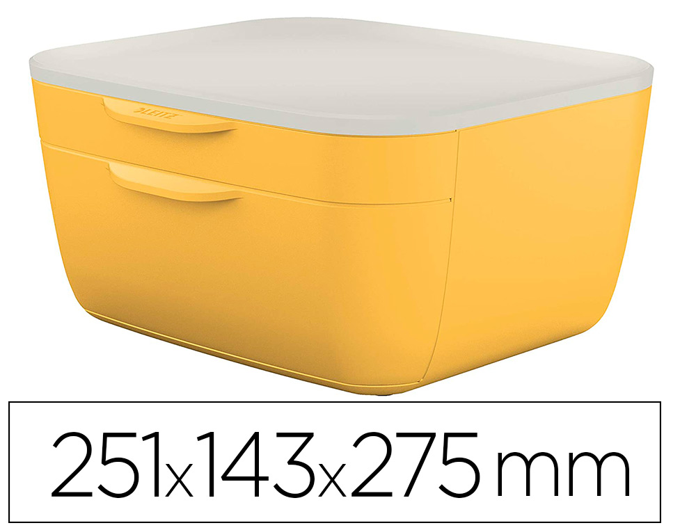 LEITZ - Fichero cajones de sobremesa cosy 2 cajones amarillo (Ref. 53570019)