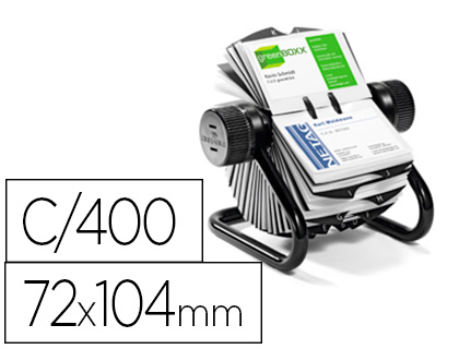 DURACLIP - Tarjetero visifix rotatorio 200 fundas para 400 tarjetas 72x104 mm incluye separador az (Ref. 2481-01)
