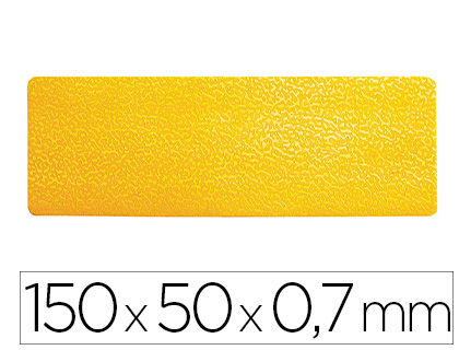 DURABLE - Simbolo adhesivo pvc forma de linea para delimitacion suelo amarillo 150x50x0,7 mm pack de 10 (Ref. 1703-04)