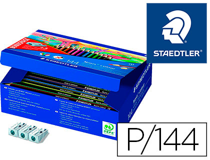 STAEDTLER - Lapiz de color wopex ecologico caja de 144 unidades surtidas 12 colores surtidos (Ref. 185 C144)