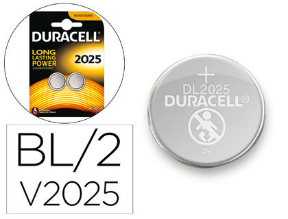 DURACELL - Pila alcalina boton cr2025 blister 2 unidades (Ref. 990352)