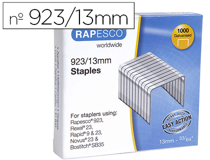RAPESCO - Grapas galvanizada 923/13 caja de 1000 unidades (Ref. 1484)