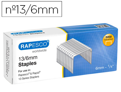 RAPESCO - Grapas galvanizada 13/6 caja de 5000 unidades (Ref. S13060Z3)