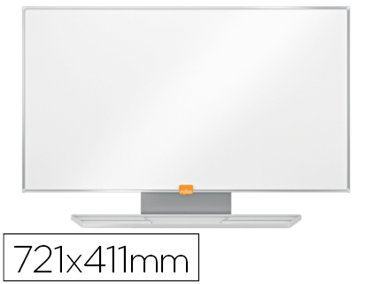 NOBO - Pizarra blanca nano clean magnetica acero widescreen 32\&quot; bandejas para rotuladores 411x15x721 mm (Ref. 1905296)