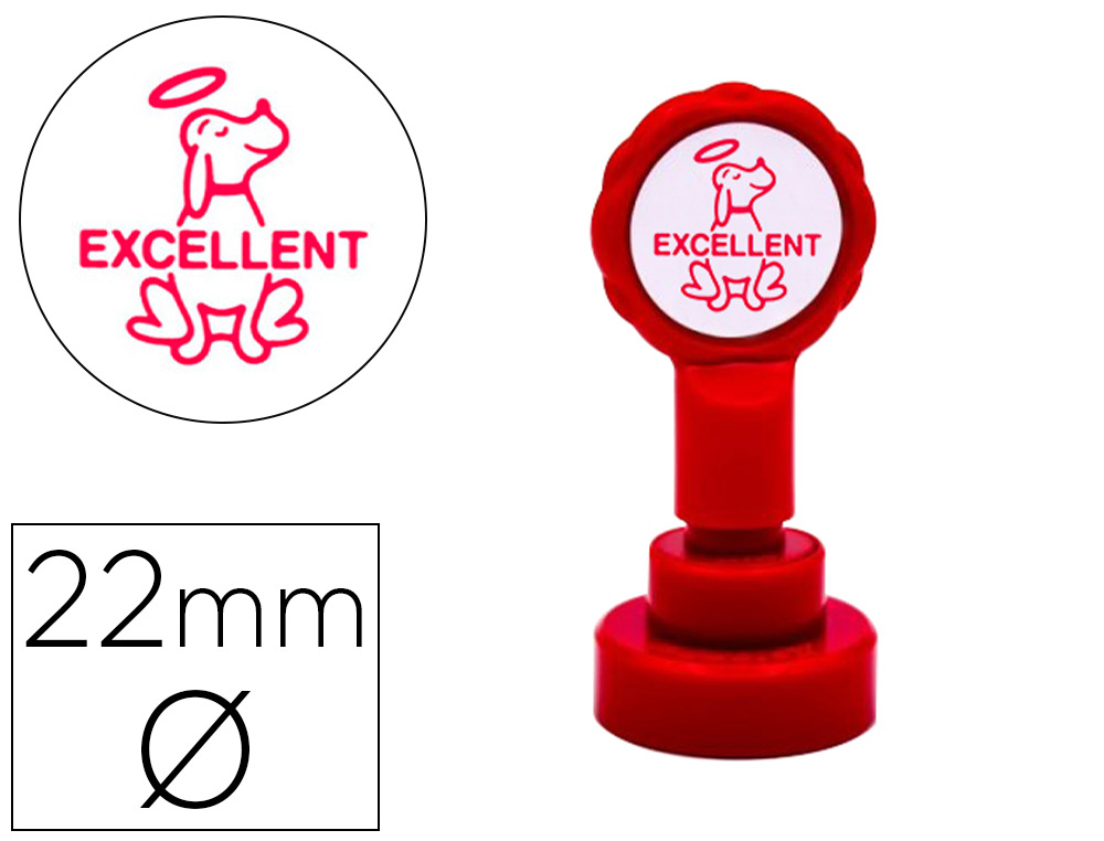 ARTLINE - Sello emoticono excelente color rojo 22 mm diametro (Ref. 11701)