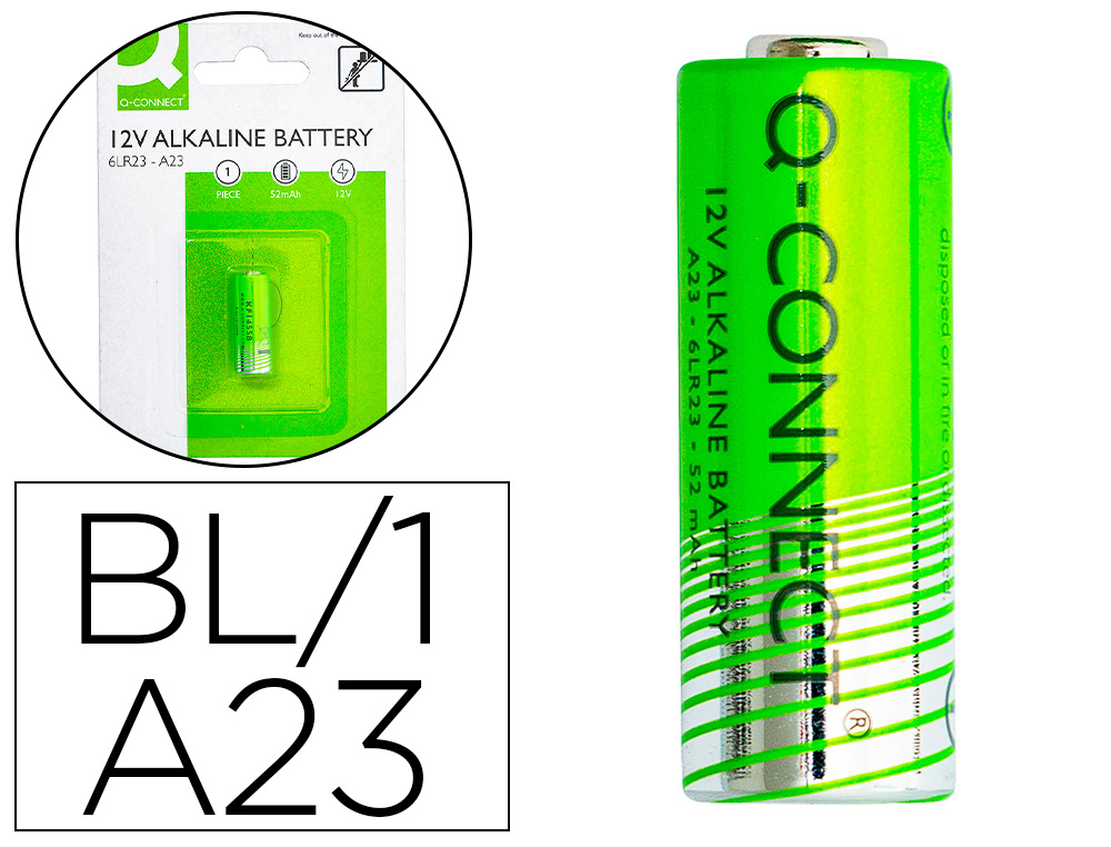 Q-CONNECT - Pila alcalina ag23 6lr23 12v blister de 1 unidad (Ref. KF14558)