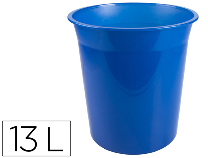 Q-CONNECT - Papelera plastico azul translucido 13 litros dim. 275x285 mm (Ref. KF19037)