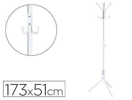Q-CONNECT - Perchero metalico blanco 8 colgadores 173x51 cm (Ref. KF17117)