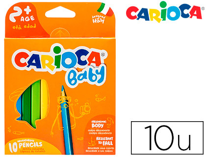 CARIOCA - Lapices de colores baby 2 años caja de 10 colores surtidos (Ref. 42819)