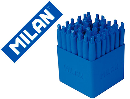 MILAN - Boligrafo p1 retractil 1 mm touch mini azul expositor de 40 unidades (Ref. 176530140)
