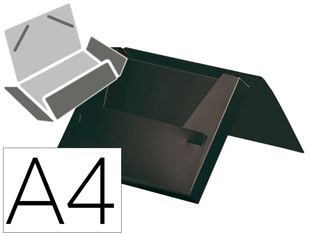 LIDERPAPEL - Carpeta portadocumentos gomas polipropileno din A4 negro opaco lomo 25 mm (Ref. SS47)