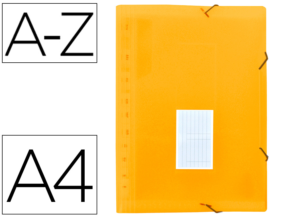 LIDERPAPEL - Carpeta clasificador fuelle polipropileno din A4 naranja fluor opaco 13 departamentos (Ref. FU37)