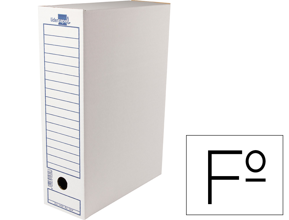 LIDERPAPEL - Caja archivo definitivo carton folio 365x251x100 mm 340 g/m2 (Ref. DF21)