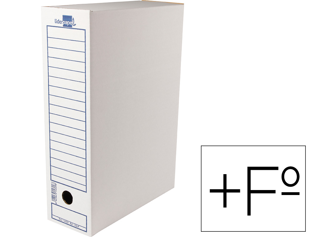 LIDERPAPEL - Caja archivo definitivo carton folio prolongado 388x275x116 mm 340 g/m2 (Ref. DF22)